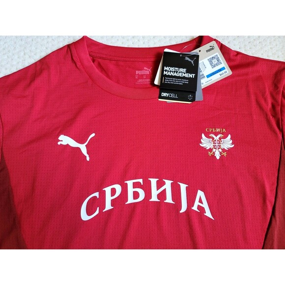 NWT Puma 2024 2025 Serbia National Team Pre Match Red Soccer Jersey Shirt Kit XL - Picture 2 of 7